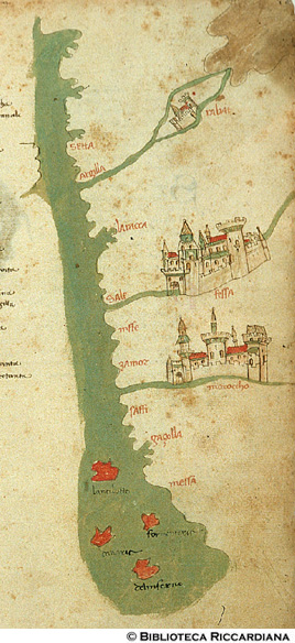 Carta dello Stretto di Gibilterra, Marocco, Isole Canarie, c. 18r.