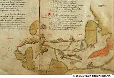 Carta geografica della Persia, Asia Minore, Mesopotamia, Siria, Arabia, Egitto, India, c. 17v-18r