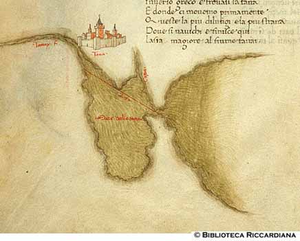 Carta geografica del Mar della Tana (Mar d'Azov), c. 26v