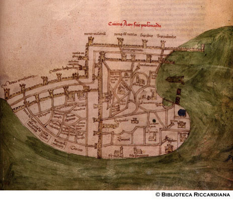 Pianta della citta di Acon o Ptolomayda, c. 144r