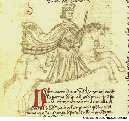 Il vicario del re a cavallo, c. 8v