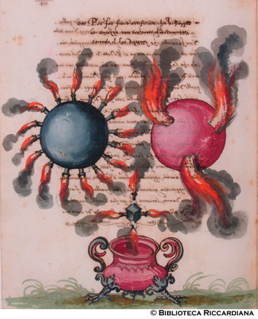 Tre strumenti con fuochi d’artificio, c. 119v