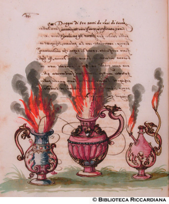 Vasi di ferro con fuochi d’artificio, c. 122v