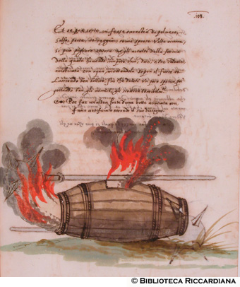 Botte con fuochi d’artificio, c. 124r