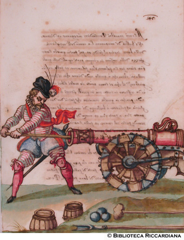 Soldato carica l’artiglieria, c. 161r