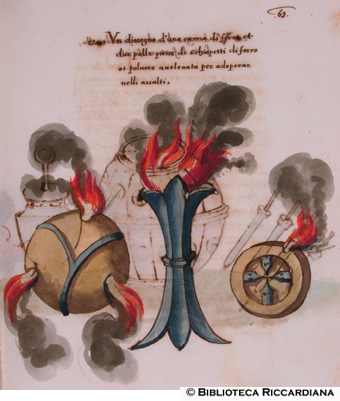 Canna di ferro e palle piene di schioppetti di ferro e polvere avvelenata, c. 79r