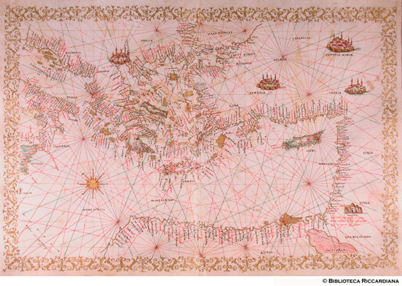 Carta nautica del Mar Mediterraneo Orientale, cc. 9v-10r