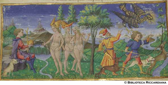Giudizio di Paride e rapimento di Ganimede, c. 61v