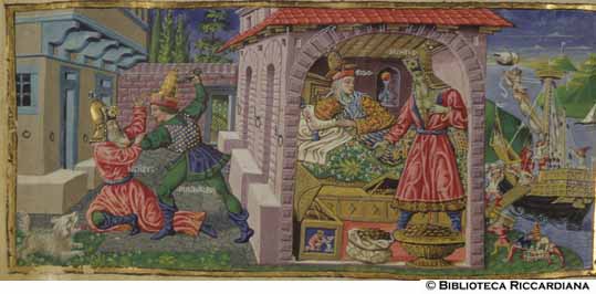 Sicheo ucciso da Pigmalione appare a Didone esortandola a partire, c. 67v