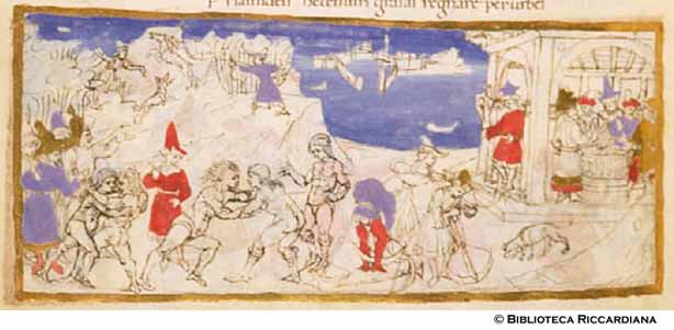 Giochi troiani ad Azio, c. 96v