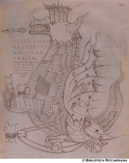 Macchina araba per espugnare una città, c. 131r