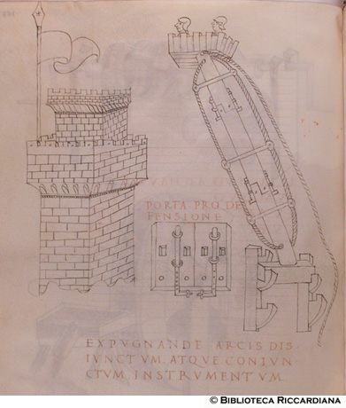 Porta per la difesa e macchina da guerra, c. 133v