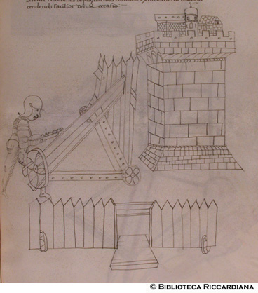 Macchina da guerra con parapetto, c. 134r