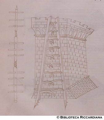 Scale per assaltare le mura, c. 138v