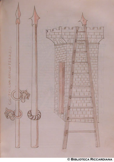 Strumenti per scalare le mura e scale, c. 139r