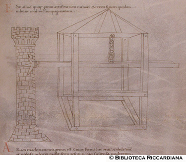 Macchina da guerra con ariete, c. 154r