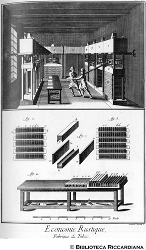 Tav. 29 - Economia rurale: fabbricazione del  tabacco (pressatura) - pressa.