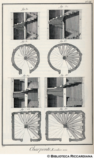 Tav. 170 - Carpentiere: scala a vite.