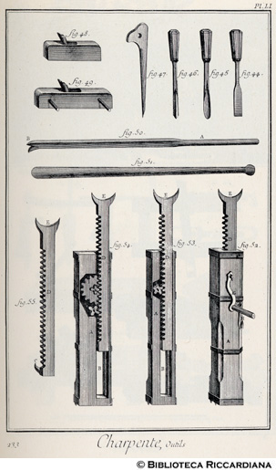 Tav. 233 - Carpentiere: utensili.