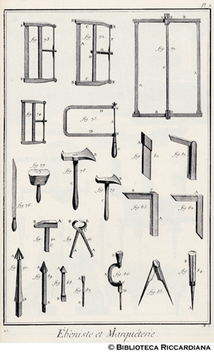 Tav. 10 - Ebanista e intarsiatore: utensili.