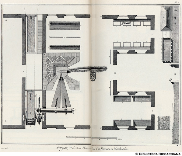 Tavv. 107-108 - Fucine, III sezione, Pianta generale di un forno per la terracotta.