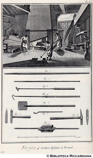 Tav. 127 - Fucine, IV sezione, Ribattitura del metallo rovente.