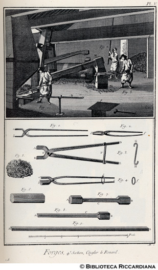 Tav. 128 - Fucine, IV sezione, Masselatura del ferro rovente.