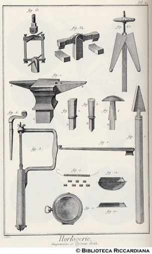 Tav. 267 - Orologeria - Sospensioni e utensili.