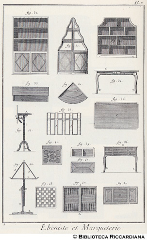 Tav. 5 - Ebanista e intarsiatore: arredi e opere di intarsio.