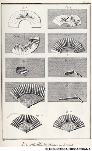 Tav. 56 - Ventagliaia: montatura (tecniche).