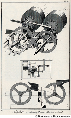 Tav. 12 - Algebra - Macchina aritmetica di Pascal.