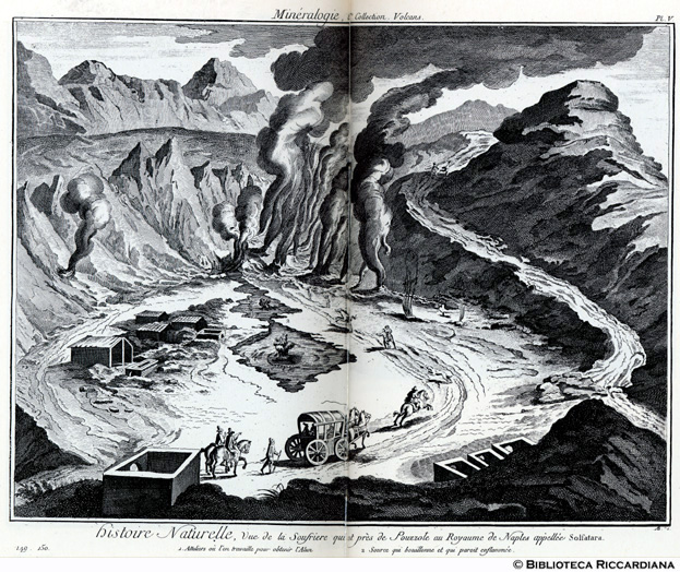 Tavv. 149-150 - Storia naturale: Solfatara di Pozzuoli (estrazione dell'allume).