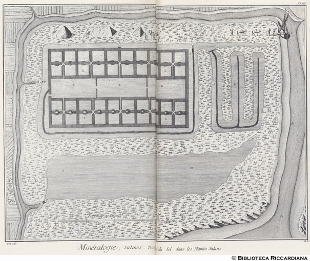 Tavv. 272-273 - Mineralogia - Saline: pianta di un altro stagno salato.