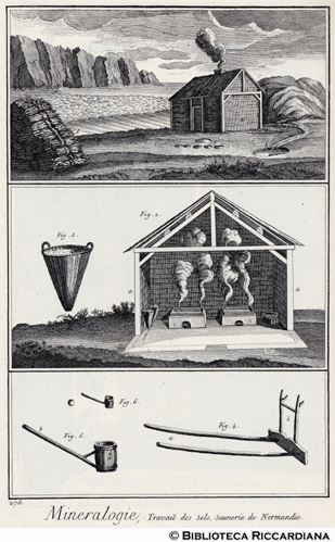 Tav. 276 - Mineralogia - Saline: fabbrica di sale in Normandia.