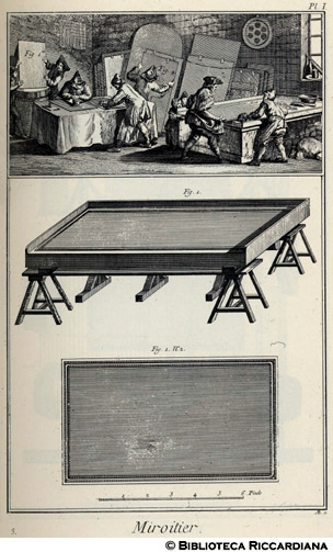 Tav. 3 - Fabbricante di specchi - Laboratorio di argentatura.