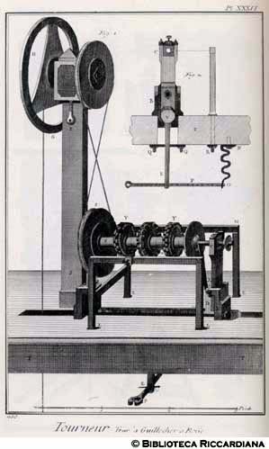 Tav. 210 - Tornitore - Tornio a ruota per rabescare.