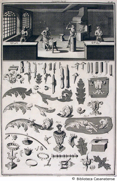 serrurerie (creazione di decorazioni in ferro battuto I), tav. XI
