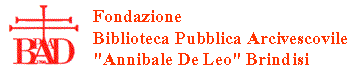 external link to the web-site of Fondazione Biblioteca Pubblica Arcivescovile 'A. De Leo' - Brindisi - Library mark