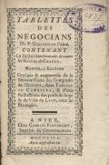 Title-page of the volume: Tablettes des negocians de P. Giraudeau l'ain.