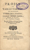 Title-page of the volume: Projet de taille tarife ... .