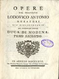 Frontispice de le volume: Opere del proposto Lodovico Antonio Muratori ... .