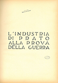 Title-page of the volume: L'industria di Prato alla prova della guerra.
