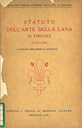 Title-page of the volume: Statuto dell'Arte della lana di Firenze : (1317-1319).