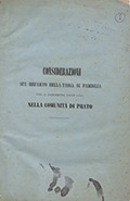 Title-page of the volume: Considerazioni sul reparto della tassa di famiglia ... nella comunit di Prato.