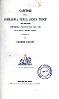 Title-page of the volume: Capitoli della Compagnia della Santa Croce di Prato ... .