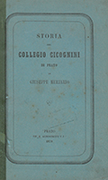 Frontespizio del volume: Storia del Collegio Cicognini di Prato.