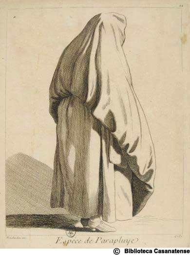 Espéce de parapluye (modo di ripararsi dalla pioggia), tav. 12