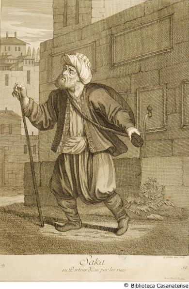 Saka, ou porteur d'eu par les ruës (portatore d'acqua per le strade), Tav. 59