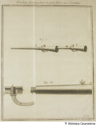 Pistolets d'arçon dont on peut faire une carabine, tav. 61