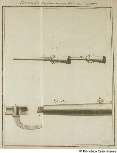 Pistolets d'aron dont on peut faire une carabine, tav. 61